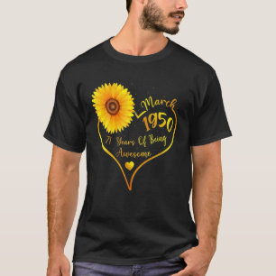 Camiseta 71 De Março De Aniversário De 1950 71 Anos Raparig