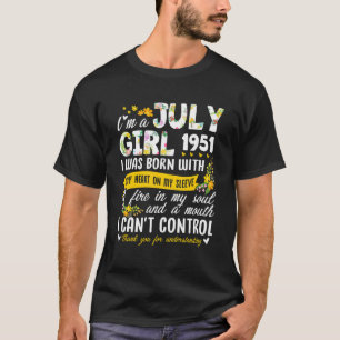 Camiseta 71rua Birthday Floral Girl julho 1951