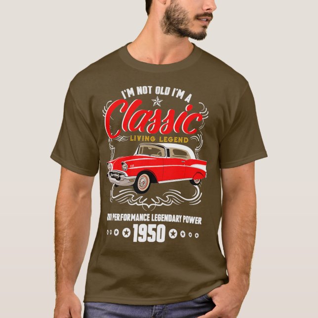 Camiseta 71ruas Aniversário Pai Vovô 1950 Presente 71 (Frente)