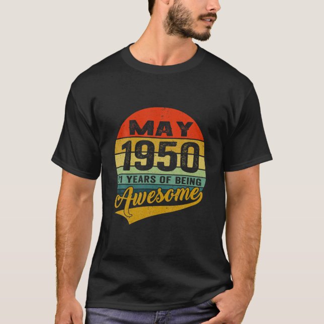 Camiseta 71Ruas Decorações de Aniversário Maio 1950 Homens  (Frente)