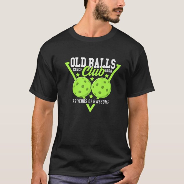 Camiseta 72º aniversário I Old Balls Club I Pickleball Ball (Frente)