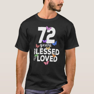 Camiseta 72 Anos Abençoada E Amada Borboleta 72º Aniversári