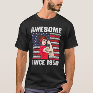 Camiseta 72 anos de idade incrível desde 1950 72º aniversár