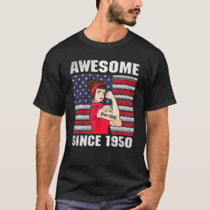 Camiseta 72 anos de idade incrível desde 1950 72º aniversár