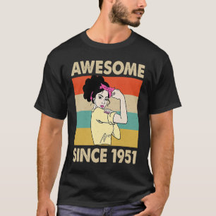Camiseta 72 anos de idade incrível desde 1951 72º aniversár