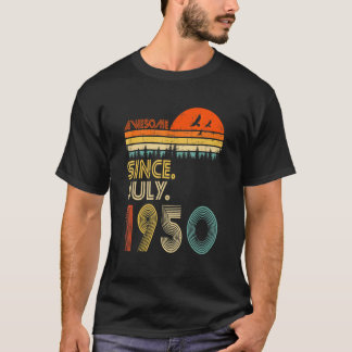 Camiseta 72 Anos De Idade Incrível Desde Julho De 1950 72º