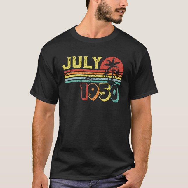 Camiseta 72 Anos De Idade Incrível Desde Julho De 1950 72º  (Frente)