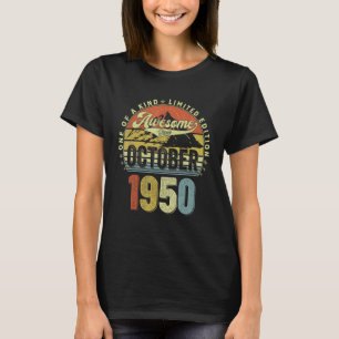 Camiseta 72 anos de idade incrível desde outubro de 1950 72