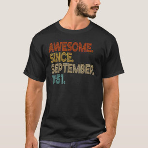 Camiseta 72 anos de idade incrível desde setembro de 1951 7