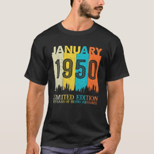 Camiseta 72 Anos De Janeiro De 1950 72º Aniversário Retro