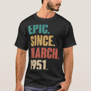 Camiseta 72 anos Vintage 1951 Aniversário 72ª Decoração