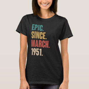 Camiseta 72 anos Vintage 1951 Aniversário 72ª Decoração