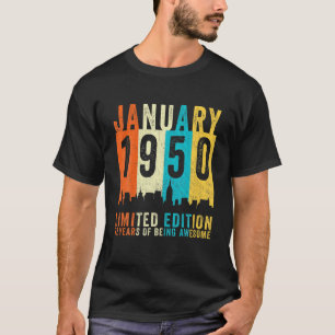 Camiseta 72 anos Vintage de aniversário de 1950 Limited