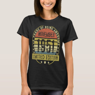 Camiseta 72 anos Vintage novembro de 1951 72º aniversário