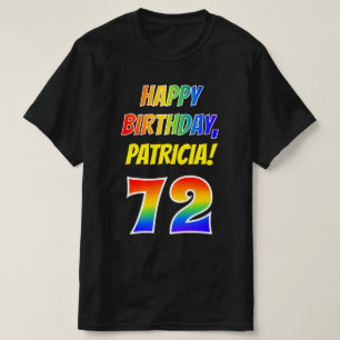 Camiseta 72.o Aniversário — Negrito, Divertido, Arco-Ír