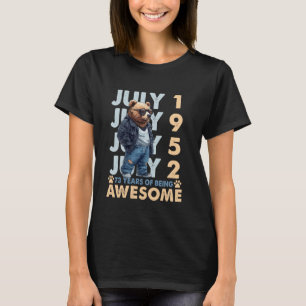 Camiseta 73º Aniversário do Urso Legendas Julho De 1952 73