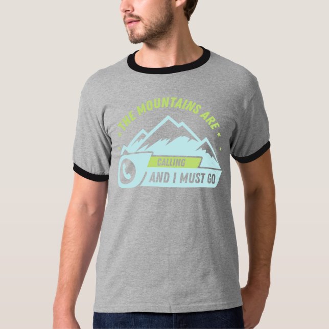 Camiseta 73.Andar As Montanhas Está Ligando E Eu Tenho Que  (Frente)