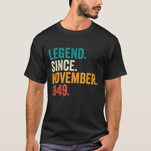 Camiseta 73 Anos De Legenda Desde Novembro De 1949 73º Nasc (Frente)
