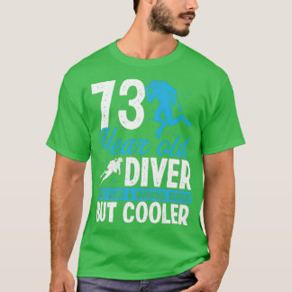 Camiseta 73 Anos Scuba Diver Snorkel 73 Aniversário