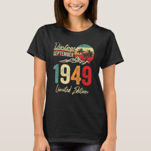 Camiseta 73 anos Vintage setembro de 1949 73