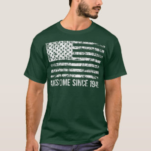 Camiseta 73 anos, vintage usa flag, incrível desde 1944