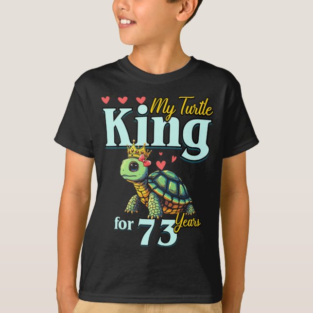 Camiseta 73rd Wedding Anniversary Couples My Turtle King Fo (Frente)