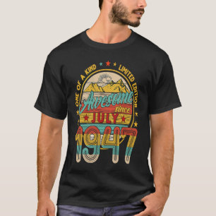 Camiseta 74º Aniversário Decoração Julho de 1947 Homens Mul