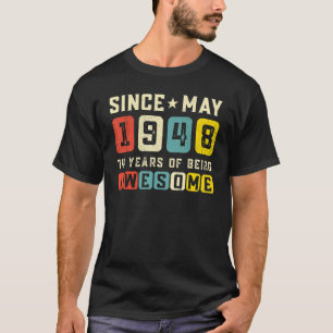 Camiseta 74.º aniversário incrível desde maio de 1948 Vinta