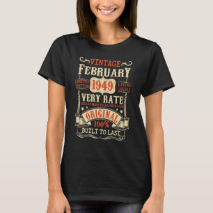 Camiseta 74. º aniversário Vintage fevereiro de 1949 74 ano