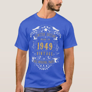 Camiseta 74 anos 74. º aniversário Nascer em 1949 Homens W