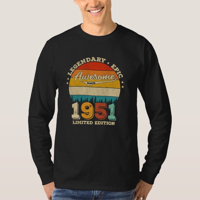 Camiseta 74 anos Bday 1951 Incrível 74º presente de anivers (Frente)