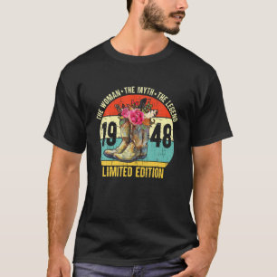 Camiseta 74 Anos De Idade 1948 Edição Limitada Cowboy Boots