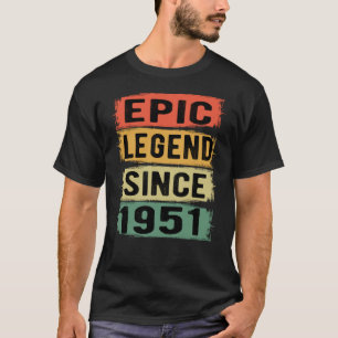 Camiseta 74 Anos De Idade Dia 1951 Legenda Epic 74. º Anive
