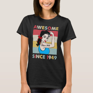 Camiseta 74 anos de idade incrível desde 1949 74º aniversár