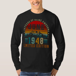 Camiseta 74 anos de idade junho de 1948 74º aniversário