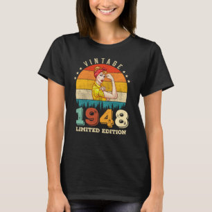 Camiseta 74 anos de idade Mulheres no dia 1948 Vintage 74°