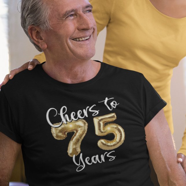 Camiseta 75º Aniversário Anima 75 anos Balões Dourados (Criador carregado)