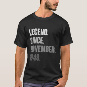 Camiseta 75º Aniversário Engraçado 75 Anos Novembro 1948 Vi