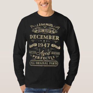 Camiseta 75º Aniversário Nascer De Legendas Em Dezembro De
