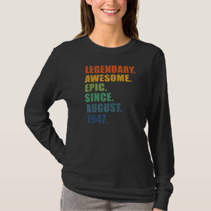 Camiseta 75. º aniversário Agosto de 1947 Homens e Mulheres