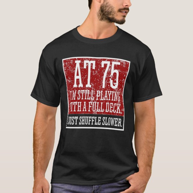Camiseta 75. º aniversário Cartões com 75 anos (Frente)