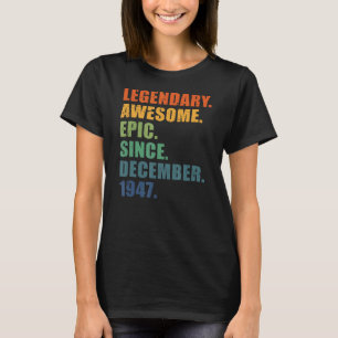 Camiseta 75. º aniversário Dezembro 1947 Homens e Mulheres