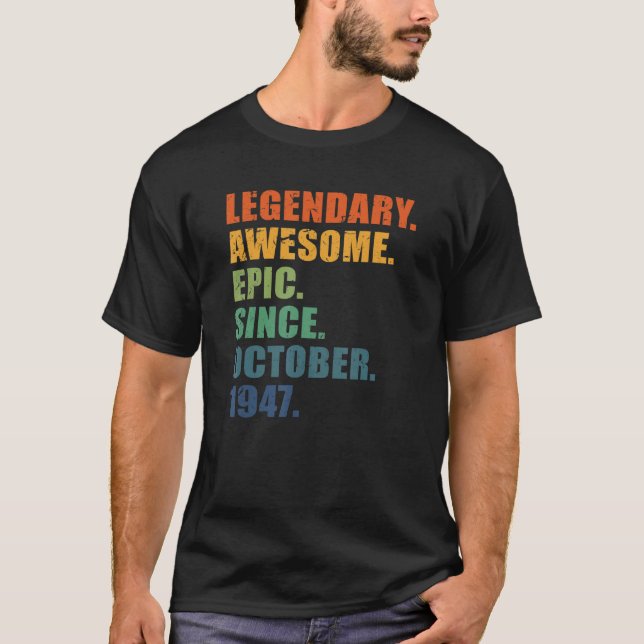 Camiseta 75. º aniversário outubro 1947 Homens e Mulheres 7 (Frente)