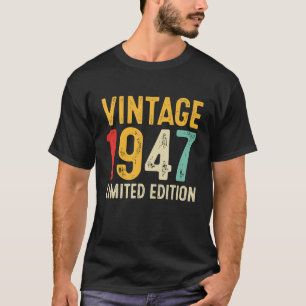 Camiseta 75.º aniversário Presente 75 anos Vintage 1947