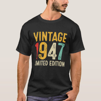 Camiseta 75.º aniversário Presente 75 anos Vintage 1947