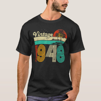Camiseta 75. º aniversário Vintage 1948 75 anos homens mulh