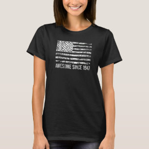 Camiseta 75. º aniversário Vintage Usa Flag Incrível Desde