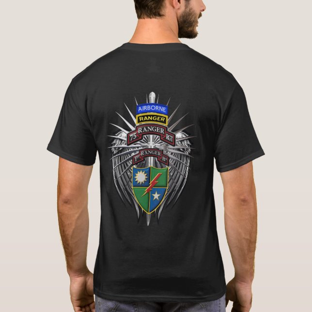 Camiseta 75.º Regimento de Ranger 1Batalhão de ruas (Bat de (Verso)