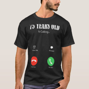 Camiseta 75 anos chama Feliz 75 anos de família de aniversá