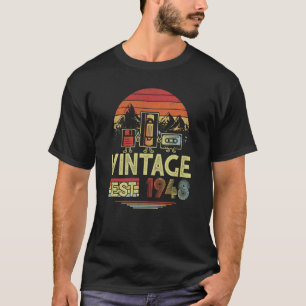 Camiseta 75 anos de idade feito em 1948 Vintage 75th Birthd